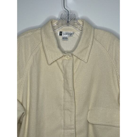 Vintage 80s/90s SK & Company Cream Corduroy Jacket puffy shoulders Hong Kong 12 - Picture 3 of 14